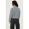 imageODODOS Modal Soft FullZip Bomber Jacket for Women Long Sleeve Casual Fall Outfit Crop Top with PocketsGrey Blue