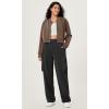 imageODODOS Modal Soft FullZip Bomber Jacket for Women Long Sleeve Casual Fall Outfit Crop Top with PocketsNutria