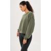 imageODODOS Modal Soft Long Sleeve Cropped Sweatshirts for Women Oversized Crew Neck Pullover Crop TopDark Sage Fleeced