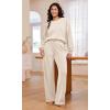 imageODODOS Modal Soft Long Sleeve Cropped Sweatshirts for Women Oversized Crew Neck Pullover Crop TopIvory Fleeced
