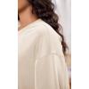 imageODODOS Modal Soft Long Sleeve Cropped Sweatshirts for Women Oversized Crew Neck Pullover Crop TopIvory Fleeced