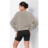 imageODODOS Modal Soft Long Sleeve Cropped Sweatshirts for Women Oversized Crew Neck Pullover Crop TopKhaki