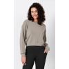 imageODODOS Modal Soft Long Sleeve Cropped Sweatshirts for Women Oversized Crew Neck Pullover Crop TopKhaki
