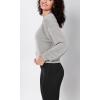 imageODODOS Modal Soft Long Sleeve Cropped Sweatshirts for Women Oversized Crew Neck Pullover Crop TopLight Gray
