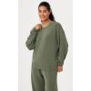 imageODODOS Modal Soft Oversized Sweatshirts for Women Crew Neck Long Sleeve Relaxed Pullover TopsDark Sage