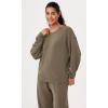 imageODODOS Modal Soft Oversized Sweatshirts for Women Crew Neck Long Sleeve Relaxed Pullover TopsEspresso