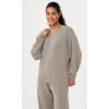 imageODODOS Modal Soft Oversized Sweatshirts for Women Crew Neck Long Sleeve Relaxed Pullover TopsKhaki