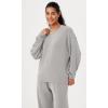 imageODODOS Modal Soft Oversized Sweatshirts for Women Crew Neck Long Sleeve Relaxed Pullover TopsLight Gray