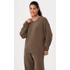 imageODODOS Modal Soft Oversized Sweatshirts for Women Crew Neck Long Sleeve Relaxed Pullover TopsNutria