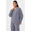 imageODODOS Modal Soft Oversized Sweatshirts for Women Crew Neck Long Sleeve Relaxed Pullover TopsPurple Gray