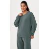 imageODODOS Modal Soft Oversized Sweatshirts for Women Crew Neck Long Sleeve Relaxed Pullover TopsSlate Green