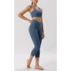 imageODODOS ODCLOUD Crossover 78 Leggings with Back Pocket for Women 23quot  25quot  28quot V High Wasit Lounge Yoga PantsInk Blue