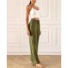 imageODODOS Womens Lounge Pants with Pockets Drawstring Lightweight Loose Comfy Casual Pajama Pants2830quot InseamArmy