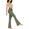 imageODODOS Cloud Feeling Flared Pants for Women Twist High Waist Casual Bootcut Yoga Pants  30quot  32quot InseamDark Olive