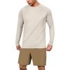 imageODODOS Mens Quick Dry Long Sleeve Shirts UPF 50 Sun Protection SPF Athletic Tops Workout Fishing TShirtsBeige
