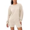 imageODODOS Modal Soft Oversized Sweatshirts for Women Crew Neck Long Sleeve Relaxed Pullover TopsIvory