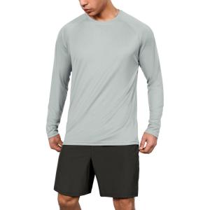 imageODODOS Mens Quick Dry Long Sleeve Shirts UPF 50 Sun Protection SPF Athletic Tops Workout Fishing TShirtsGrey