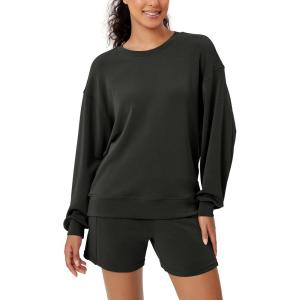imageODODOS Modal Soft Oversized Sweatshirts for Women Crew Neck Long Sleeve Relaxed Pullover TopsBlack