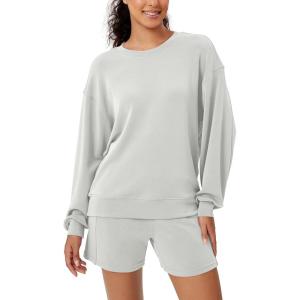 imageODODOS Modal Soft Oversized Sweatshirts for Women Crew Neck Long Sleeve Relaxed Pullover TopsFrosted Mint
