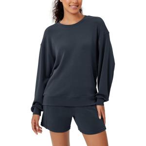 imageODODOS Modal Soft Oversized Sweatshirts for Women Crew Neck Long Sleeve Relaxed Pullover TopsNavy