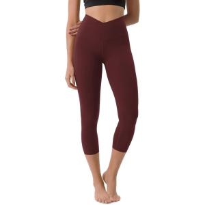 imageODODOS ODCLOUD Crossover 78 Leggings with Back Pocket for Women 23quot  25quot  28quot V High Wasit Lounge Yoga PantsBurgundy