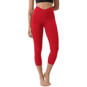 imageODODOS ODCLOUD Crossover 78 Leggings with Back Pocket for Women 23quot  25quot  28quot V High Wasit Lounge Yoga PantsRed