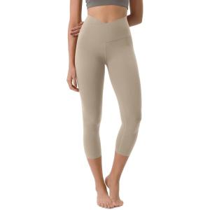 imageODODOS ODCLOUD Crossover 78 Leggings with Back Pocket for Women 23quot  25quot  28quot V High Wasit Lounge Yoga PantsShaker Beige