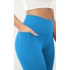 imageODODOS Cloud Feeling Crossover 78 Leggings with Pockets for Women 25quot  28quot V High Wasit Lounge Yoga PantsAzure