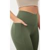 imageODODOS Cloud Feeling Crossover 78 Leggings with Pockets for Women 25quot  28quot V High Wasit Lounge Yoga PantsDark Olive