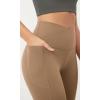 imageODODOS Cloud Feeling Crossover 78 Leggings with Pockets for Women 25quot  28quot V High Wasit Lounge Yoga PantsLight Brown