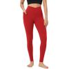 imageODODOS Cloud Feeling Crossover 78 Leggings with Pockets for Women 25quot  28quot V High Wasit Lounge Yoga PantsRed