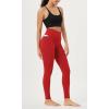 imageODODOS Cloud Feeling Crossover 78 Leggings with Pockets for Women 25quot  28quot V High Wasit Lounge Yoga PantsRed