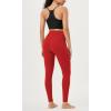 imageODODOS Cloud Feeling Crossover 78 Leggings with Pockets for Women 25quot  28quot V High Wasit Lounge Yoga PantsRed