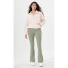 imageODODOS Cloud Feeling Flared Pants with Pocket for Women High Waist Casual Bootcut Yoga Pants 30quot32quot InseamLime Stone