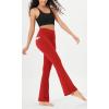 imageODODOS Cloud Feeling Flared Pants with Pocket for Women High Waist Casual Bootcut Yoga Pants 30quot32quot InseamRed