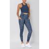 imageODODOS Womens Gathered Cross Waist Yoga Leggings with Pockets 25quot  28quot Crossover Workout Yoga PantsBlue Leopard