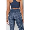 imageODODOS Womens Gathered Cross Waist Yoga Leggings with Pockets 25quot  28quot Crossover Workout Yoga PantsBlue Leopard