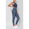 imageODODOS Womens Gathered Cross Waist Yoga Leggings with Pockets 25quot  28quot Crossover Workout Yoga PantsBlue Leopard