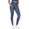 imageODODOS Womens Gathered Cross Waist Yoga Leggings with Pockets 25quot  28quot Crossover Workout Yoga PantsBlue Leopard