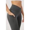 imageODODOS Womens Gathered Cross Waist Yoga Leggings with Pockets 25quot  28quot Crossover Workout Yoga PantsCharcoal