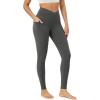 imageODODOS Womens Gathered Cross Waist Yoga Leggings with Pockets 25quot  28quot Crossover Workout Yoga PantsCharcoal
