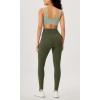 imageODODOS Womens Gathered Cross Waist Yoga Leggings with Pockets 25quot  28quot Crossover Workout Yoga PantsDark Olive
