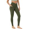 imageODODOS Womens Gathered Cross Waist Yoga Leggings with Pockets 25quot  28quot Crossover Workout Yoga PantsDark Olive