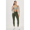imageODODOS Womens Gathered Cross Waist Yoga Leggings with Pockets 25quot  28quot Crossover Workout Yoga PantsDark Olive