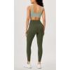 imageODODOS Womens Gathered Cross Waist Yoga Leggings with Pockets 25quot  28quot Crossover Workout Yoga PantsDark Olive
