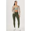 imageODODOS Womens Gathered Cross Waist Yoga Leggings with Pockets 25quot  28quot Crossover Workout Yoga PantsDark Olive