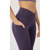 imageODODOS Womens Gathered Cross Waist Yoga Leggings with Pockets 25quot  28quot Crossover Workout Yoga PantsDark Purple