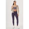 imageODODOS Womens Gathered Cross Waist Yoga Leggings with Pockets 25quot  28quot Crossover Workout Yoga PantsDark Purple