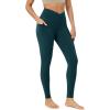 imageODODOS Womens Gathered Cross Waist Yoga Leggings with Pockets 25quot  28quot Crossover Workout Yoga PantsForest Teal