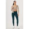 imageODODOS Womens Gathered Cross Waist Yoga Leggings with Pockets 25quot  28quot Crossover Workout Yoga PantsForest Teal